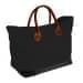 USA Made Canvas Leather Handle Totes, Black-Black, 10899-CH9
