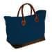 USA Made Canvas Leather Handle Totes, Navy-Brown, 10899-DC9