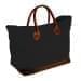 USA Made Canvas Leather Handle Totes, Black-Brown, 10899-DH9