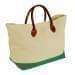 USA Made Canvas Leather Handle Totes, Natural-Kelly Green, 10899-HK9