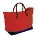 USA Made Canvas Leather Handle Totes, Red-Navy, 10899-IE9