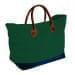 USA Made Canvas Leather Handle Totes, Hunter Green-Navy, 10899-II9