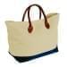 USA Made Canvas Leather Handle Totes, Natural-Navy, 10899-IK9