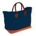 USA Made Canvas Leather Handle Totes, Navy-Orange, 10899-JC9