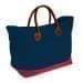 USA Made Canvas Leather Handle Totes, Navy-Red, 10899-LC9
