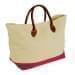 USA Made Canvas Leather Handle Totes, Natural-Red, 10899-LK9