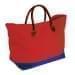 USA Made Canvas Leather Handle Totes, Red-Royal Blue, 10899-ME9