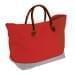 USA Made Canvas Leather Handle Totes, Red-Grey, 10899-NE9