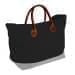 USA Made Canvas Leather Handle Totes, Black-Grey, 10899-NH9