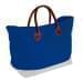 USA Made Canvas Leather Handle Totes, Royal Blue-White, 10899-PF9