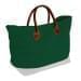 USA Made Canvas Leather Handle Totes, Hunter Green-White, 10899-PI9