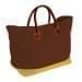 USA Made Canvas Leather Handle Totes, Brown-Gold, 10899-QA9
