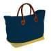 USA Made Canvas Leather Handle Totes, Navy-Gold, 10899-QC9