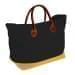 USA Made Canvas Leather Handle Totes, Black-Gold, 10899-QH9