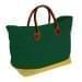 USA Made Canvas Leather Handle Totes, Hunter Green-Gold, 10899-QI9