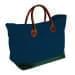 USA Made Canvas Leather Handle Totes, Navy-Hunter Green, 10899-VC9