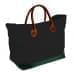 USA Made Canvas Leather Handle Totes, Black-Hunter Green, 10899-VH9