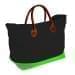 USA Made Canvas Leather Handle Totes, Black-Lime, 10899-YH9