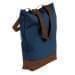 USA Made Canvas Portfolio Tote Bags, Navy-Brown, 1AAMX1UACS