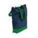 USA Made Canvas Portfolio Tote Bags, Navy-Kelly Green, 1AAMX1UACW