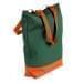 USA Made Canvas Portfolio Tote Bags, Hunter Green-Orange, 1AAMX1UAI0