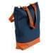 USA Made Poly Notebook Tote Bags, Navy-Orange, 1AAMX1UAW0