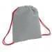 USA Made 200 D Nylon Drawstring Backpacks, Gray-Red, 2001744-T12