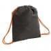 USA Made 200 D Nylon Drawstring Backpacks, Black-Orange, 2001744-TO0