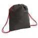 USA Made 200 D Nylon Drawstring Backpacks, Black-Red, 2001744-TO2