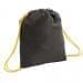 USA Made 200 D Nylon Drawstring Backpacks, Black-Gold, 2001744-TO5