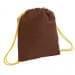 USA Made 200 D Nylon Drawstring Backpacks, Brown-Gold, 2001744-TP5