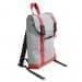 USA Made Poly Small T Bottom Backpacks, Gray-Red, 2001921-A12