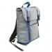 USA Made Poly Large T Bottom Backpacks, Gray-Navy, 2001922-A1Z