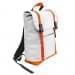 USA Made Poly Large T Bottom Backpacks, White-Orange, 2001922-A30