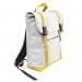 USA Made Poly Large T Bottom Backpacks, White-Gold, 2001922-A35
