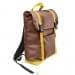 USA Made Canvas Large T Bottom Backpacks, Brown-Gold, 2001922-AA5