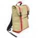 USA Made Canvas Large T Bottom Backpacks, Natural-Red, 2001922-AK2