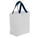 USA Made Poly Convention Expo Tote Bags, White-Navy, 2BAD31UA3Z