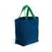 USA Made Canvas Grocery Tote Bags, Navy-Kelly Green, 2BAD31UACW