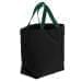 USA Made Canvas Grocery Tote Bags, Black-Hunter Green, 2BAD31UAHV