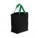 USA Made Canvas Grocery Tote Bags, Black-Kelly Green, 2BAD31UAHW