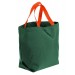 USA Made Canvas Grocery Tote Bags, Hunter Green-Orange, 2BAD31UAI0