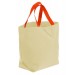 USA Made Canvas Grocery Tote Bags, Natural-Orange, 2BAD31UAK0