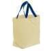 USA Made Canvas Grocery Tote Bags, Natural-Royal Blue, 2BAD31UAK3