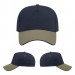 USA-made 5L Navy-Khaki Chino baseball cap, virtual view, manufactured in Newark NJ