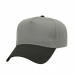 USA-made 5L Light Gray-Black Chino baseball cap, 3q view, manufactured in Newark NJ