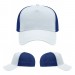 USA-made 5L White-Royal Blue Chino baseball cap, virtual view, manufactured in Newark NJ