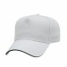 USA-made 5L White-Black Chino baseball cap, 3q view, manufactured in Newark NJ