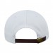 USA-made 5L White-Black Chino baseball cap, back view, manufactured in Newark NJ
