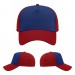 USA-made 5L Royal Blue-Red Chino baseball cap, virtual view, manufactured in Newark NJ